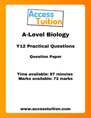 A-Level Biology Y12 Practical Form