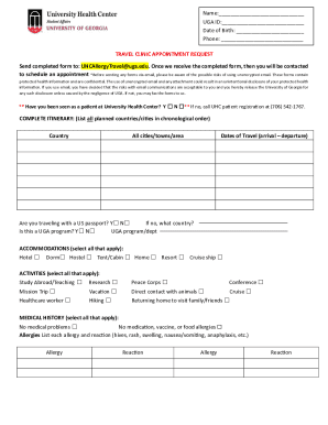 Travel Clinic Appointment Request