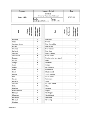 Notary Public Program Contact Form