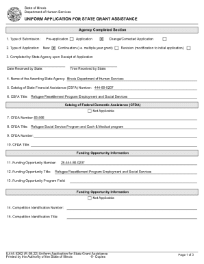 Illinois State Grant Assistance Application