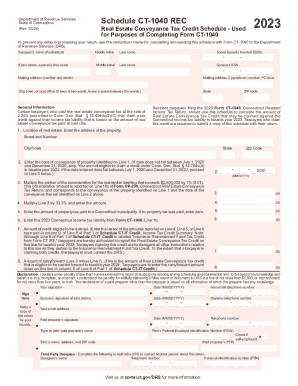 Connecticut Real Estate Conveyance Tax Credit Schedule