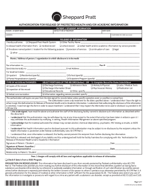 Authorization for Release of Protected Health and Academic Information