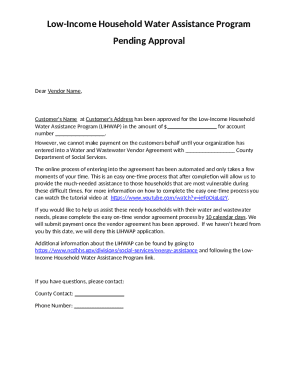 Water and Wastewater Vendor Agreement