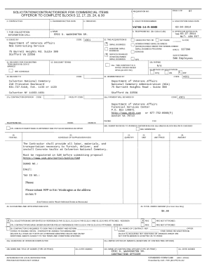 US Federal Commercial Item Solicitation Contract Form