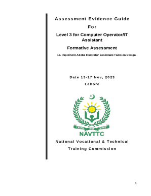Formative Assessment Form for Adobe Illustrator