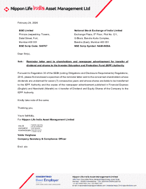 IEPF Reminder Letter