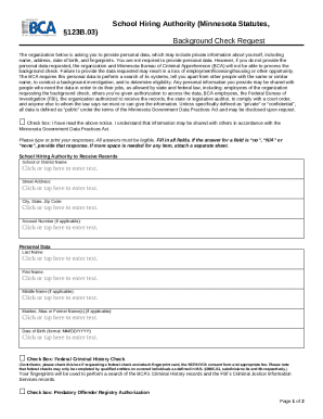 Minnesota Background Check Request Form