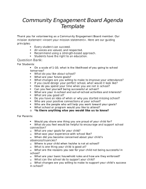 Community Engagement Board Agenda Template