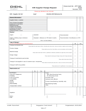 Supplier Change Request Form