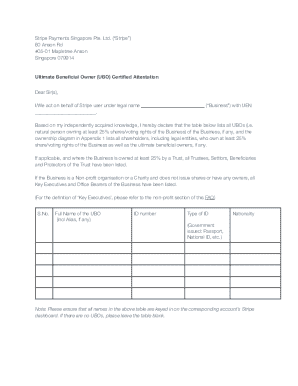 Ultimate Beneficial Owner Certified Attestation