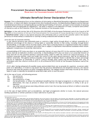 Ultimate Beneficial Owner Declaration Form
