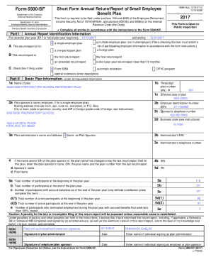 Form 5500-SF Short Form Annual Return