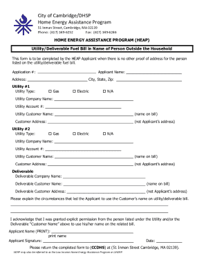 Utility Bill Verification Form