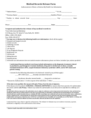 Medical Records Release Form