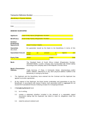 Demand Guarantee Form