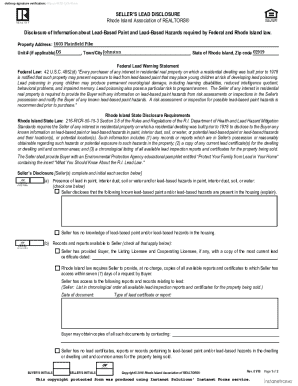 Rhode Island Lead Disclosure Form