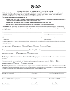 School Medication Consent Form