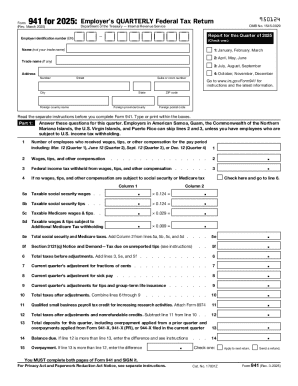 Form 941 for 2025: Employer’s Quarterly Federal Tax Return