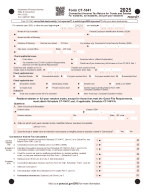 Connecticut Income Tax Return for Trusts and Estates