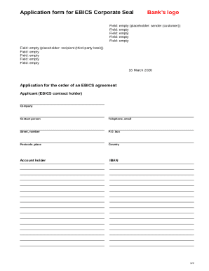 EBICS Corporate Seal Application Form