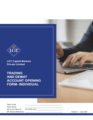 LGT Capital Markets Trading and Demat Account Opening Form