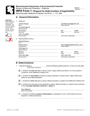 Massachusetts Wetlands Protection Act Request for Determination of Applicability