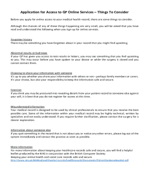 UK GP Online Services Application Form