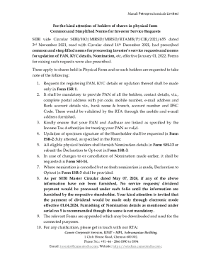 Form ISR 1 for PAN KYC Details Update