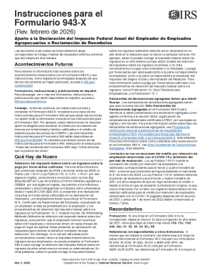 Form 943-X Adjustment or Refund of Agricultural Employer's Annual Federal Tax Return
