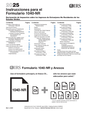Form 1040-NR Instructions