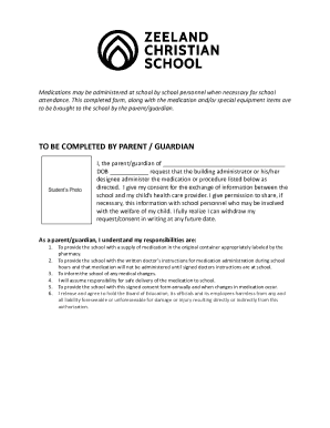 School Medication Consent Form