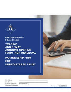 LGT Capital Markets Non-Individual Account Opening Form