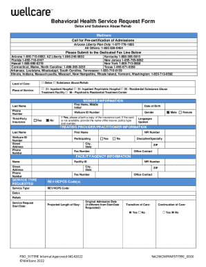 Behavioral Health Service Request Form
