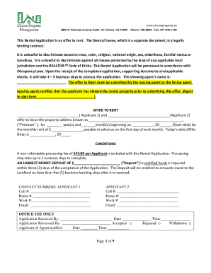 Rental Application Form