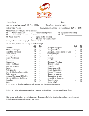 Medical History Form