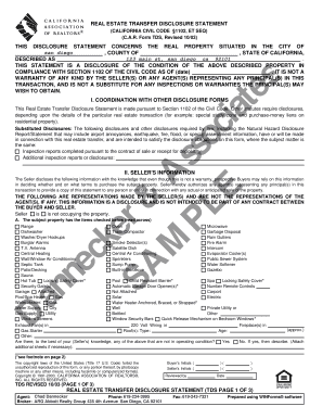California Real Estate Transfer Disclosure Statement