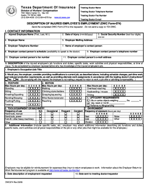 Texas DWC Form-074