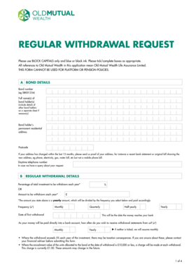 Old Mutual Wealth Regular Withdrawal Request Form