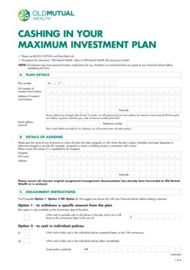 Old Mutual Wealth Investment Plan Encashment Form