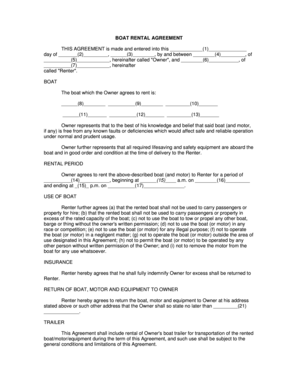Boat Rental Agreement