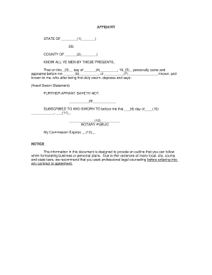Affidavit Form