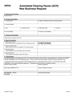 ACH New Business Request Form