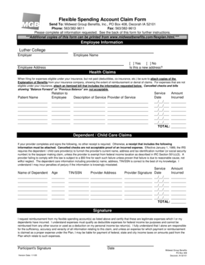 Flexible Spending Account Claim Form