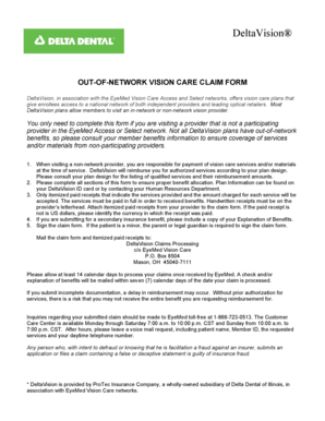 Out-of-Network Vision Care Claim Form