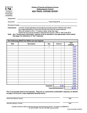 Non Travel Expense Report