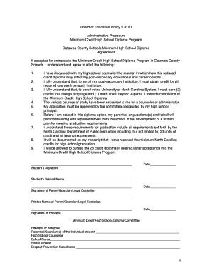 3.3120 - AP (2) Minimum Credit High School Diploma Program - Agreement.doc