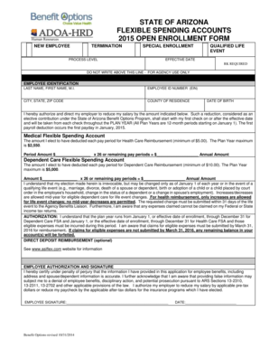 Arizona Flexible Spending Account Enrollment Form