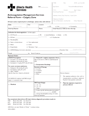 Anticoagulation Management Services Referral Form