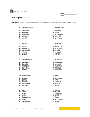 Antonyms Quiz Level 7