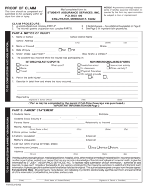 Student Injury Claim Form